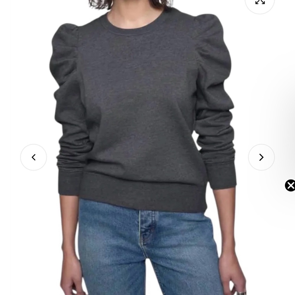 Rebecca Minkoff Janine Charcoal Grey Hooded Sweatshirt S